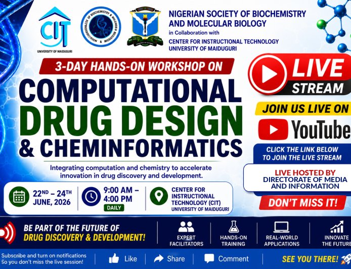 Live video 3-Day Computational Drug Design & Cheminformatics Workshop | University of Maiduguri | June 2026